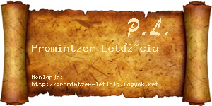 Promintzer Letícia névjegykártya